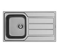 Lavello Cucina 86x50cm Athena 2x Foro per Rubinetto Gocciolatoio Acciaio Inox