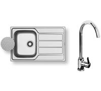 Pyramis Athena lavello con rubinetto acciaio/cromo 100 180 101L