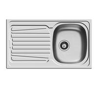 Pyramis Lavello 86 x 50 in Acciaio Inox lavandino 1 Vasca Destra + gocciolatoio