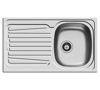Pyramis Lavello 86 x 50 in Acciaio Inox lavandino 1 Vasca Destra + gocciolatoio lavabo con PILETTA 3,5''