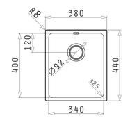 Pyramis Lavello Acciaio Inox Scarico Lavello Cucina Lydia 34 x 40