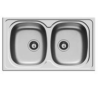 SPARTA LAVELLO 2 VASCHE INOX 86X50
