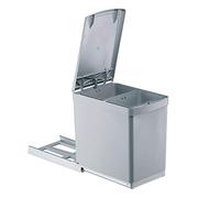 PYRAMIS Pattumiera, plastica, grigia, 2 x 7,5 litri || larghezza mobile da 30 cm
