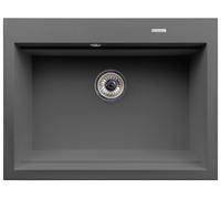 Pyramis Siros lavello in granito 67x51.5 cm grigio/grafite/inox 070094301