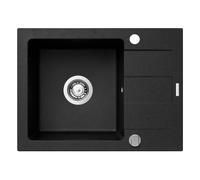Pyramis Sparta lavello in granito 59x44 cm nero 070073701