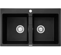 Pyramis Sparta lavello in granito 78x50 cm nero 070053301