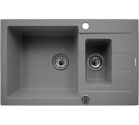 Pyramis Sparta Plus lavello in granito 78x48 cm grigio/grafite/inox 70063101