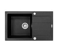 Pyramis Sparta Plus lavello in granito 78x48 cm nero 070052701