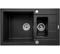 Pyramis Sparta Plus lavello in granito 78x48 cm nero 70062801