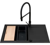 Pyramis Sparta Plus Lux lavello con rubinetto nero/nero 070175802S