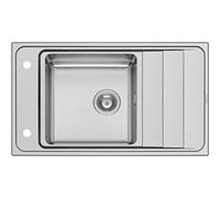 Pyramis STUDIO (86X50) 1B 1D REV, Lavabo da incasso in acciaio INOX, lucido, 107152430