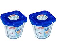 PYREX 1451029 recinto Forma Alta con Coperchio, 12 x 12 cm, Vetro, Trasparente, 0,8 L (Confezione da 2)
