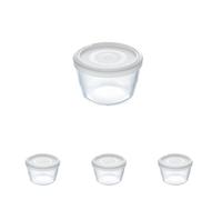 Pyrex 3285006 Contenitore Cook & Freeze in Vetro da Forno Forna Tonda con Coperchio in Polipropilene,Impilabile, Lt 0.6 (Confezione da 4)