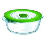 Pyrex 4in1 Plus - Pirofila tonda + coperchio con valvola sfiata vapore ideale per il microonde, 1 L