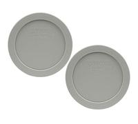 Pyrex 7200-PC Jet Gray Round Plastic Food Storage Replacement Lids - 2 Pack