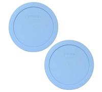 Pyrex 7201-PC Blue Cornflower Round Plastic Food Storage Replacement Lids - 2 Pack