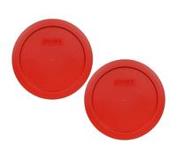 Pyrex 7201-PC - Set di 2 coperchi di ricambio per alimenti in plastica, per 4 tazze, colore: Rosso papavero