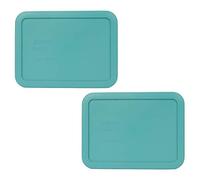 Pyrex 7210-PC 3 Cup Turquoise Rectangle Plastic Food Storage Lid - 4 Pack