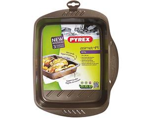 Pyrex Asimetria Rosticcera Antiaderente, Alluminio, Marrone