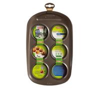 Pyrex Asimetria Stampo Antiaderente Muffin, Alluminio, Macadamia, 6 Cups