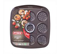 Pyrex asimetriA - Vassoio mini pizza, 9 cavità, colore: nero, Ø 6,50 cm