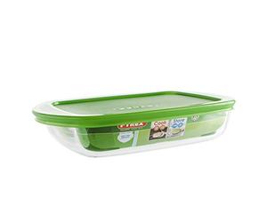 Pyrex C&S Basic Pirofila Rettangolare con Coperchio, 15 x 23 x 4,5 cm