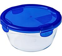 Pyrex Cook&Go Teglia Multiuso Tonda con Coperchio ermetico, TrasparenteYBlu, 2.41 cm