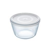 PYREX Cook&Freeze Contenitore Tondo con Coperchio, Vetro, Bianco, 1,1 Litri, 1,1 L