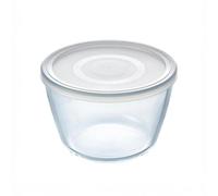 PYREX Cook&Freeze Contenitore Tondo con Coperchio, Vetro, Bianco, 1,1 Litri | Bianco, formato rotondo, coperchio a pressione con guarnizione in silicone, adatto per microonde, forno e congelatore