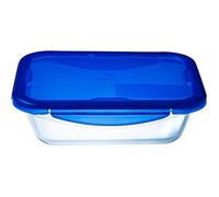 PYREX COOK & GO Piatto rettangolare per conservazione 3,3l 30x23cm + Coperchio blu