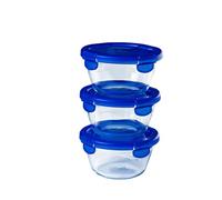 Pyrex Cook & Go - Set di 3 Lunchbox stessa capacità (3 x 0,7L - rotondo)