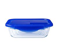 Pyrex Cook&Go Teglia Multiuso Rettangolare con Coperchio Ermetico, TrasparenteYBlu, 30 x 23 x 9 cm, 3,30 L