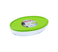 Pyrex FTE Oval PX con TAPA Verde 35X24CM 3L Teglia da Forno, Vetro borosilicato, Multicolore