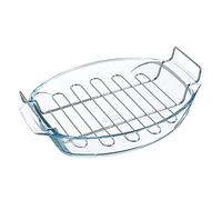 PYREX Fontana ovale con griglia 39 x 27 x 9 cm, in acciaio inox, multicolore