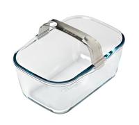 PYREX Ideal - Padella in vetro per friggitrice ad aria, 20 x 14 cm, con manico staccabile in acciaio inox per friggitrici ad aria a doppio cestello, vetro borosilicato ultra resistente, 1,5 l