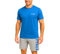 Pyrex Pigiama Estivo Uomo Corto in Cotone 100% Pigiama Uomo Cotone Leggero Coordinato Maglia Maniche Corte e Pantaloncino M-XXL (IT, Testo, XXL, Regular, Regular, Modello 1)