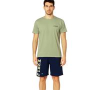 Pyrex Pigiama Estivo Uomo Corto in Cotone 100% Pigiama Uomo Cotone Leggero Coordinato Maglia Maniche Corte e Pantaloncino M-XXL (IT, Testo, XXL, Regular, Regular, Modello 2)