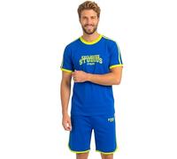 Pyrex Pigiama Estivo Uomo Corto in Cotone 100% Pigiama Uomo Cotone Leggero Coordinato Maglia Maniche Corte e Pantaloncino M-XXL (IT, Testo, L, Regular, Regular, Modello 6)