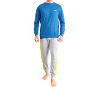 Pyrex Pigiama Uomo Cotone Leggero Lungo Primaverile M-XXL (IT, Testo, XXL, Regular, Regular, Modello 2)