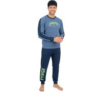 Pyrex Pigiama Uomo Invernale Caldo Cotone Interlock Lungo Manica Lunga | Set Maglia e Pantalone, Maglia Doppia Traspirante, Fondo con Polsino, Elastico Morbido, Taglie M-XXL, Scatola Nera