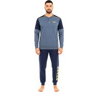 Pyrex Pigiama Uomo Invernale Caldo Cotone Interlock Lungo Manica Lunga | Set Maglia e Pantalone, Maglia Doppia Traspirante, Fondo con Polsino, Elastico Morbido, Taglie M-XXL, Scatola Nera