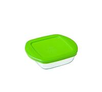 Pyrex - Recipiente quadrato per conservare gli alimenti, con coperchio, in vetro, 20 x 17 x 5,5 cm, 0,3L