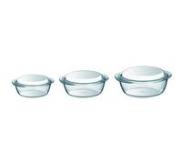 Pyrex - Set di 3 casseruole in vetro borosilicato, 1,4L/2,1L/3L