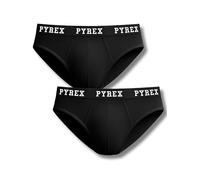 Pyrex Slip Uomo Cotone Elasticizzato (Confezione da 2) Mutande Uomo Slip Traspiranti in Cotone Taglie M a XXL (IT, Testo, XXL, Regular, Regular, Slip Neri - 2pz)
