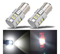 PYRJIN P21w 1156 Ba15s Lampadine LED, PYJR DC12v-24V Ampia tensione, Super Bright con Proiettore, 6000K Bianca, per llampada della retromarcia, luci posizione, stop e fendinebbia, 2 Pezzi