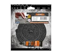 Pyro Feu Guarnizione refrattaria 6 mm x 2,5 m + Tubo di Colla, Fibra di Vetro, Nero