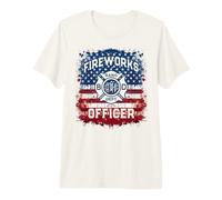 Pyro Tech Chief USA Flag - Direttore della Sicurezza Ufficiale fuochi d'artificio Maglietta Premium