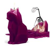 PyroPet Candela a forma di gatto, colore bordeaux