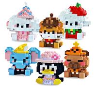 PyrrlicToy Animali Blocchi da Costruzione, 6 Mini Animali Da Costruzione - Pinguini, Elefanti, Tigri, ecc, Micro Costruzioni Mattoncini Serie Animali Cute Building Blocks per Adulti e Bambini