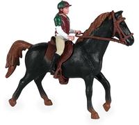 PyrrlicToy Cavallo Figurine Modelli Realistici Cavallo con Cavaliere e Sella Decorazione per Torta e Regalo per Bambini Natale
